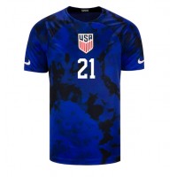 Camisa de time de futebol Estados Unidos Timothy Weah #21 Replicas 2º Equipamento Mundo 2022 Manga Curta